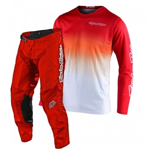 CONJUNTO TROY LEE DESIGNS 2021 GP STAIN'D - VERMELHO / BRANCO